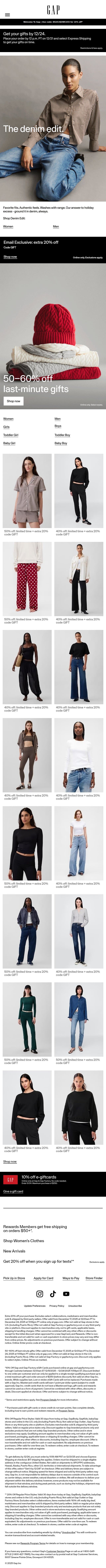 The Winter Denim Edit email from Gap screenshot