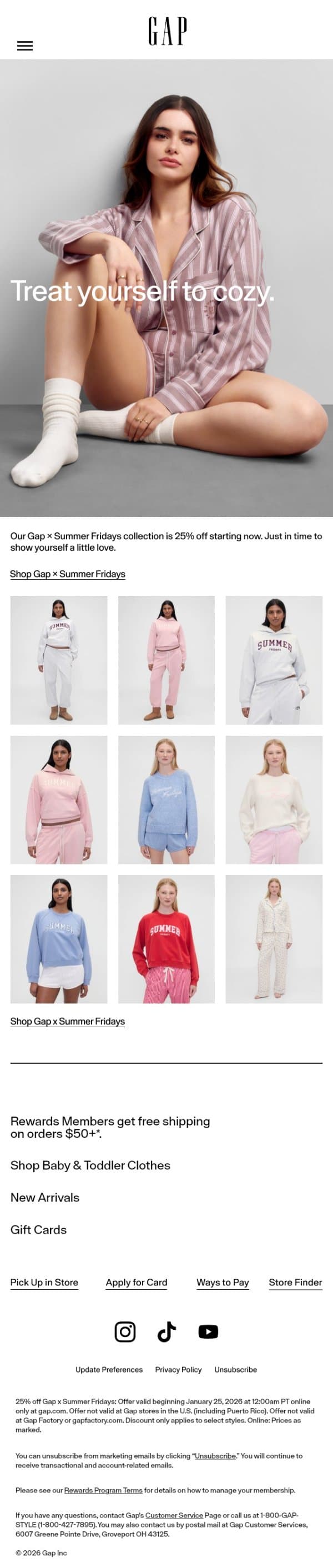 From Gap x Summer Fridays. With love. email from Gap screenshot