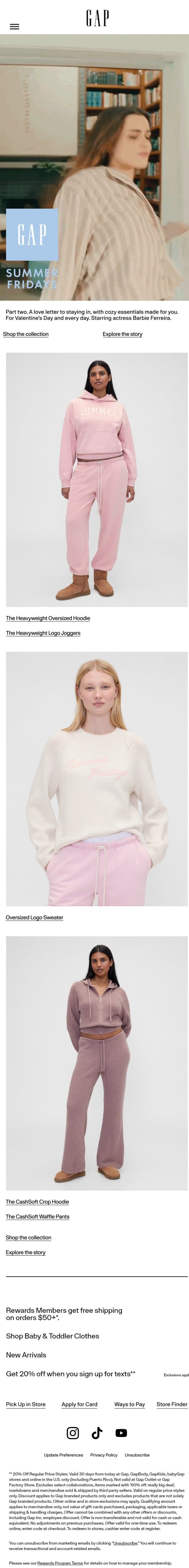 Gap × Summer Fridays. Part two. email from Gap screenshot
