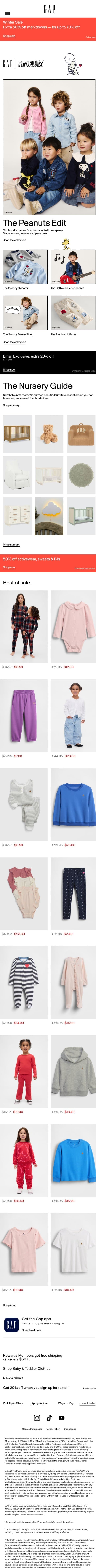 Happy dance not included email from Gap screenshot