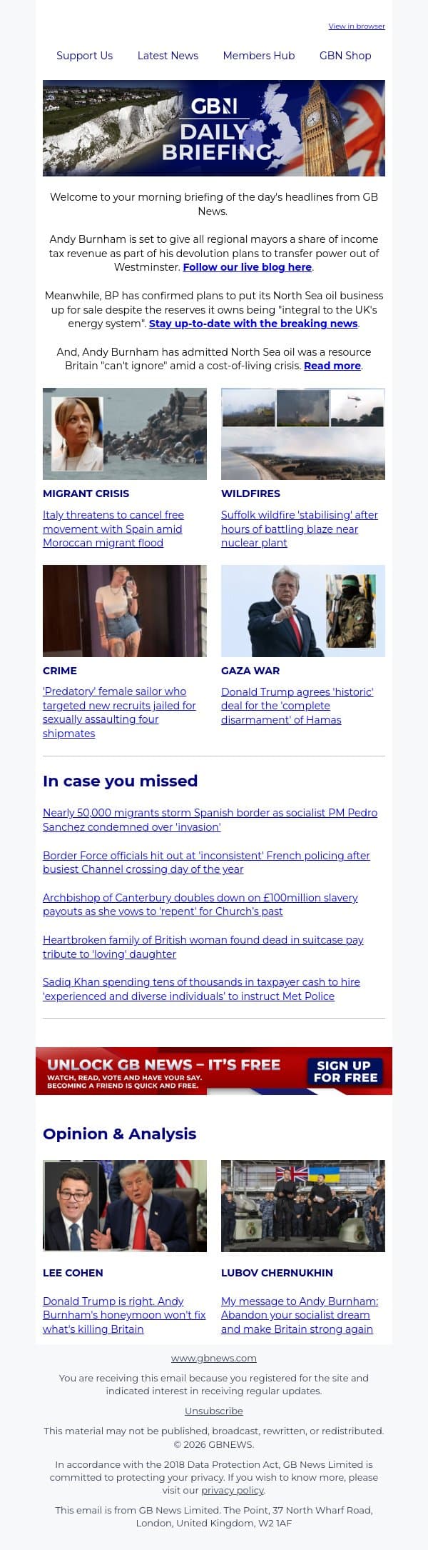 Burnham slammed by rebel Labour MPs for 'locking out' areas over share of income tax email from GB News screenshot