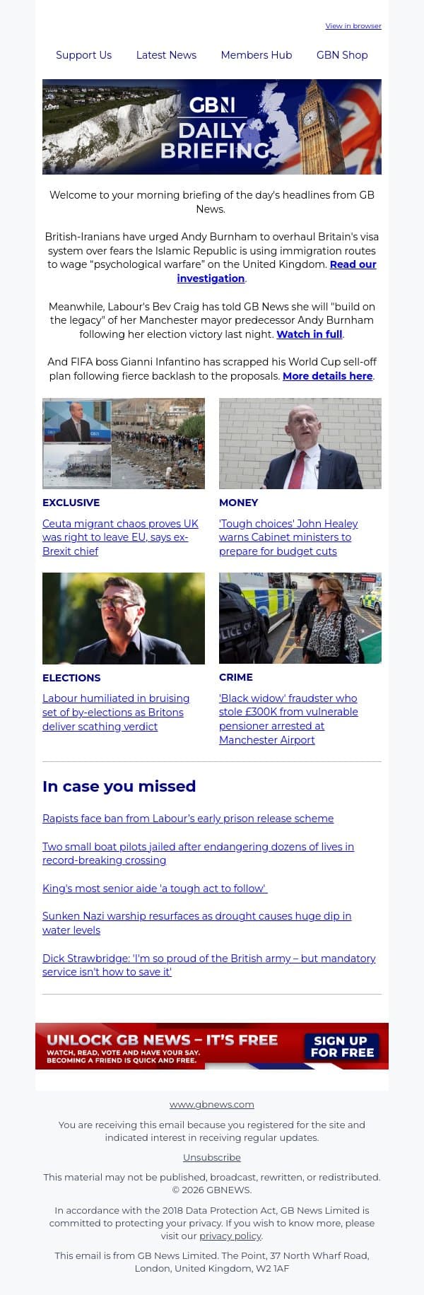 EXCLUSIVE: Andy Burnham urged to overhaul visa vetting as Iran wages ‘psychological war’ on Britain email from GB News screenshot