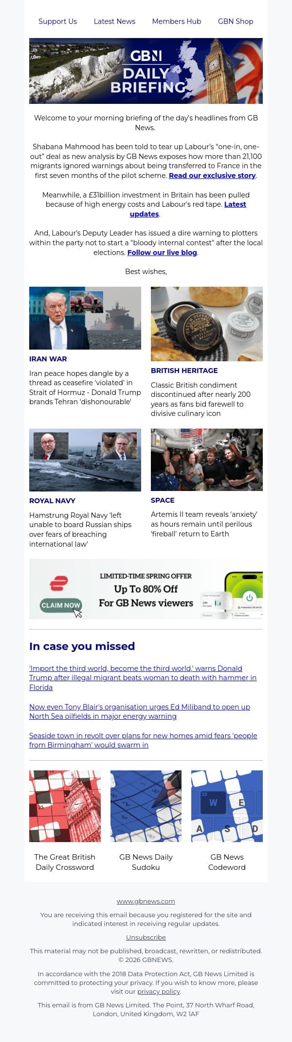 Shabana Mahmood told to tear up '21,600-in, 498-out' deal email from GB News screenshot