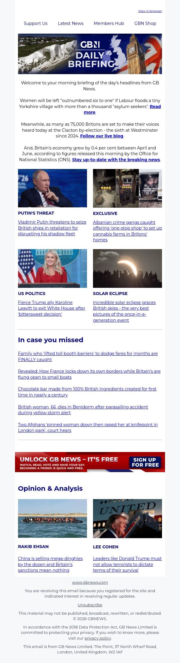 Women 'outnumbered six to one' after Labour floods migrants onto village doorstep email from GB News screenshot