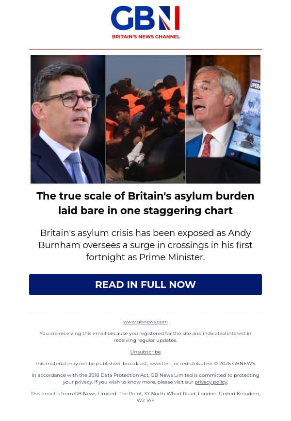 The true scale of Britain's asylum burden laid bare in one staggering chart email from GB News screenshot