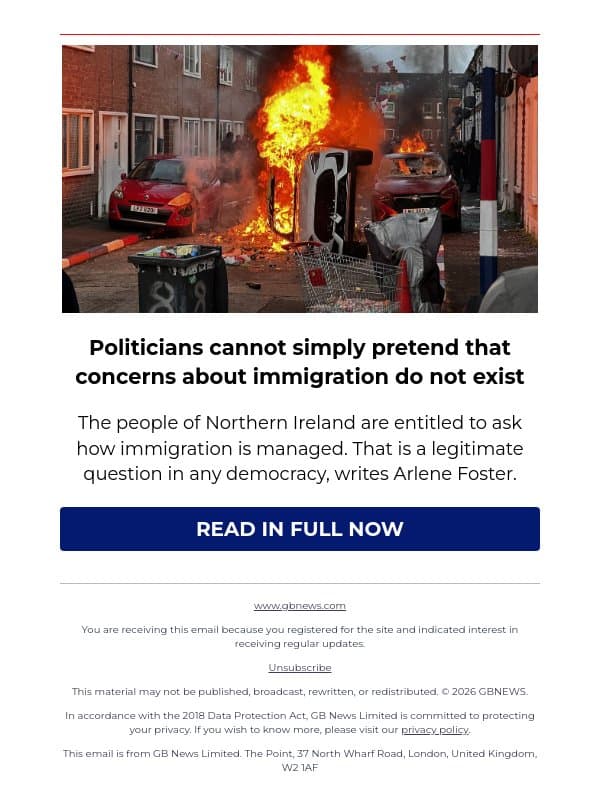 Politicians cannot simply pretend that concerns about immigration do not exist email from GB News screenshot
