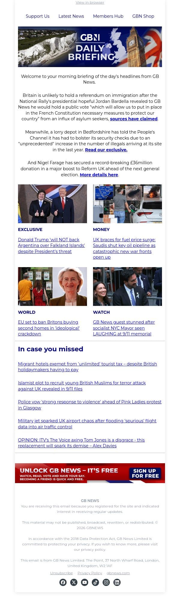 Inside France's 'Brexit-style' migration referendum – and why same vote won't happen in Britain email from GB News screenshot