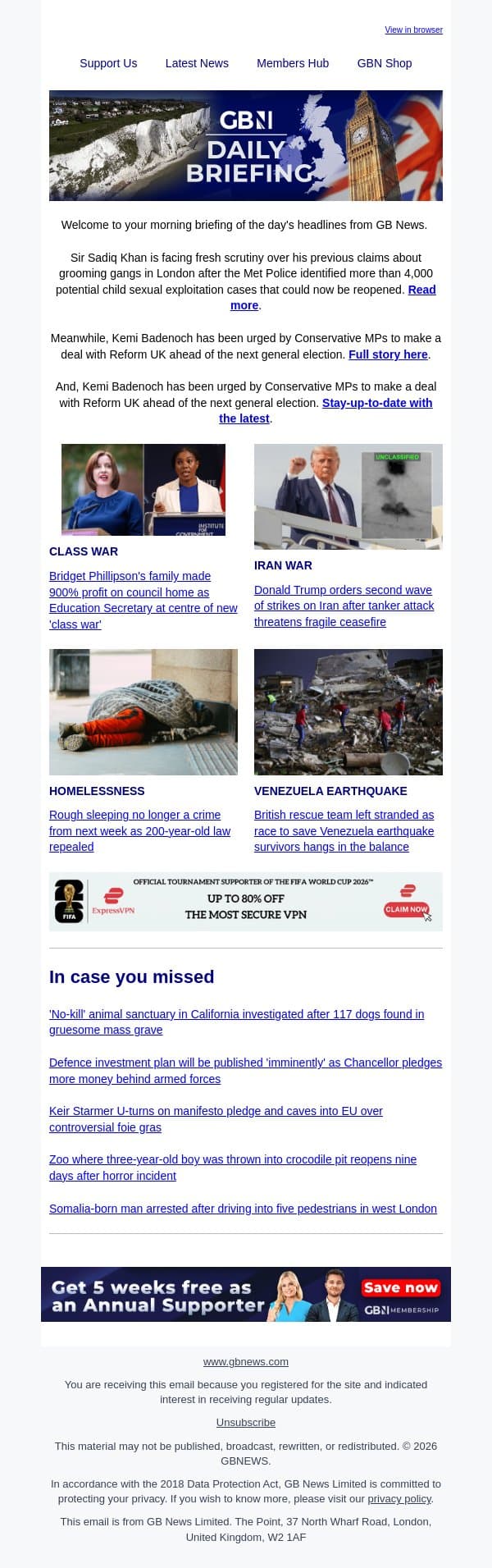 Met Police uncovers 4,000 potential grooming gang cases email from GB News screenshot