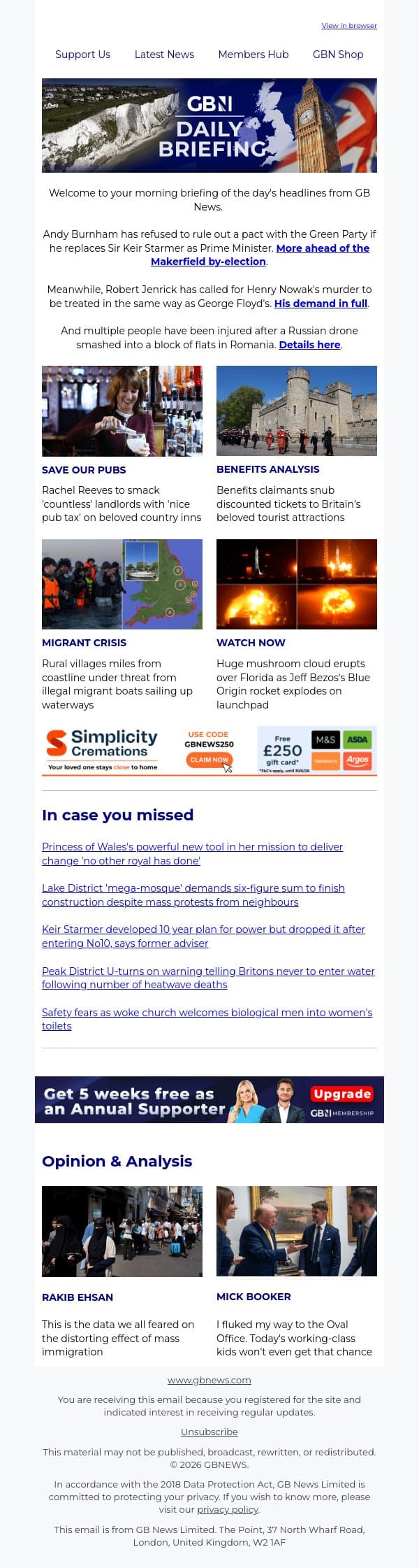 Burnham refuses to rule out pact with Polanski email from GB News screenshot