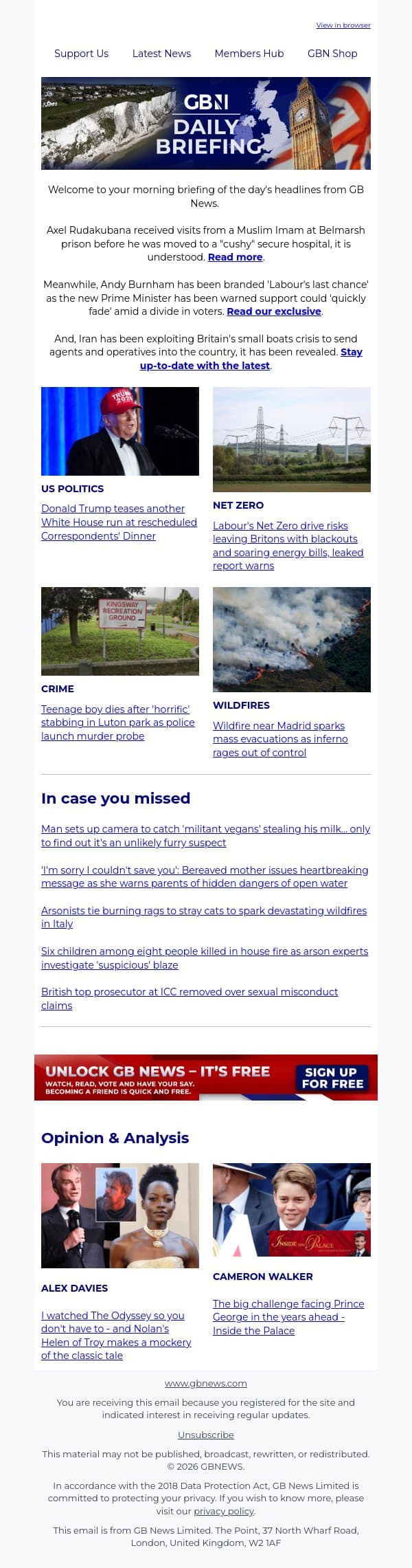 Axel Rudakubana ‘had visits from Imam at Belmarsh’ before moving to ‘cushy’ hospital email from GB News screenshot