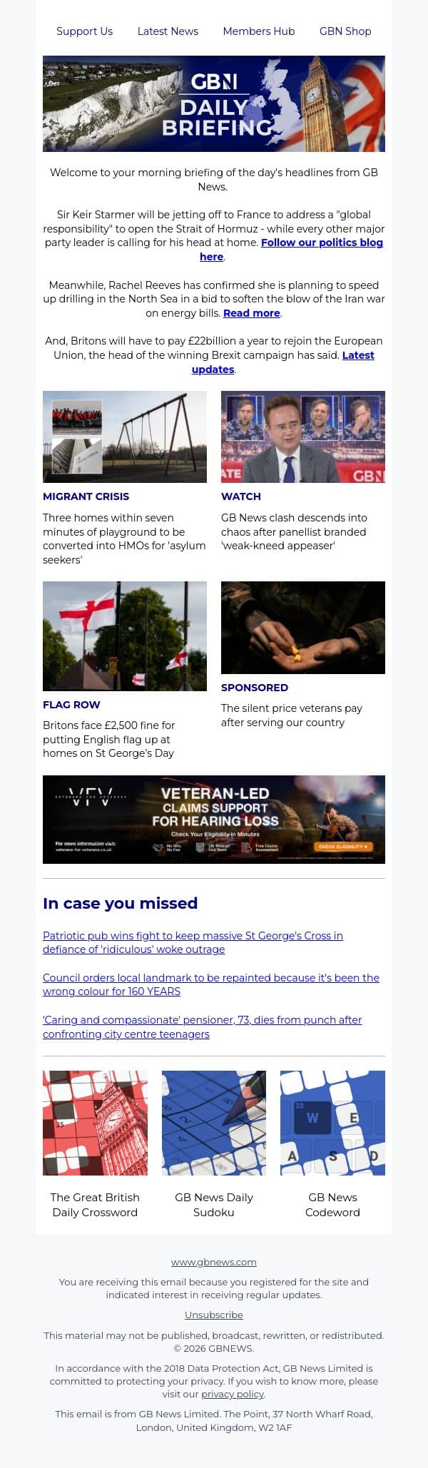 Keir Starmer flees to France amid Lord Mandelson chaos email from GB News screenshot