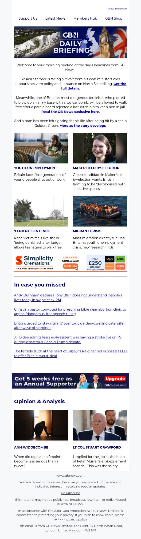 Ministers round on Starmer to demand North Sea U-turn email from GB News screenshot