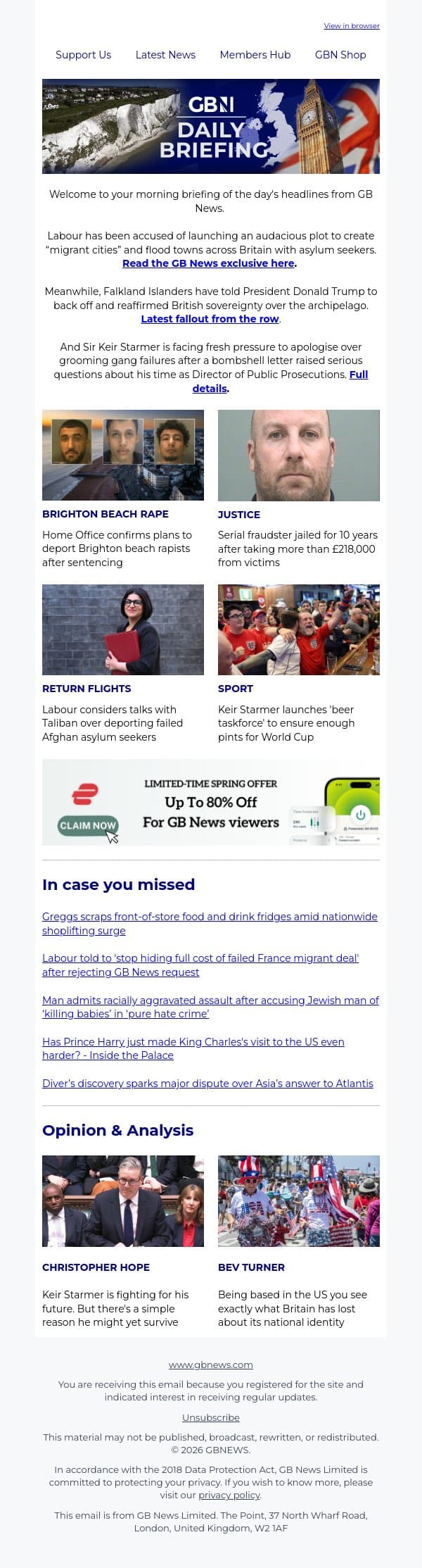 Labour accused of plot to create ‘migrant cities’ email from GB News screenshot