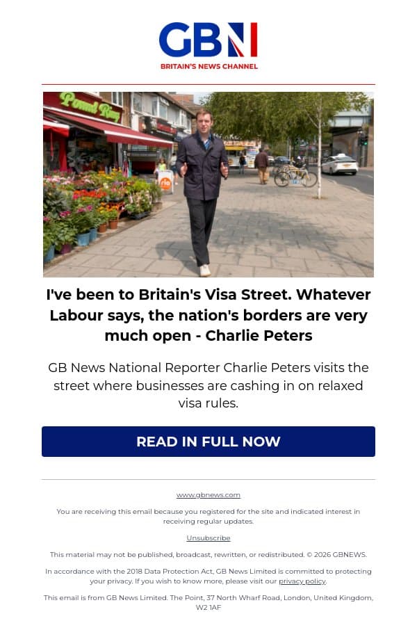 I've been to Britain's Visa Street. Whatever Labour says, the nation's borders are very much open email from GB News screenshot