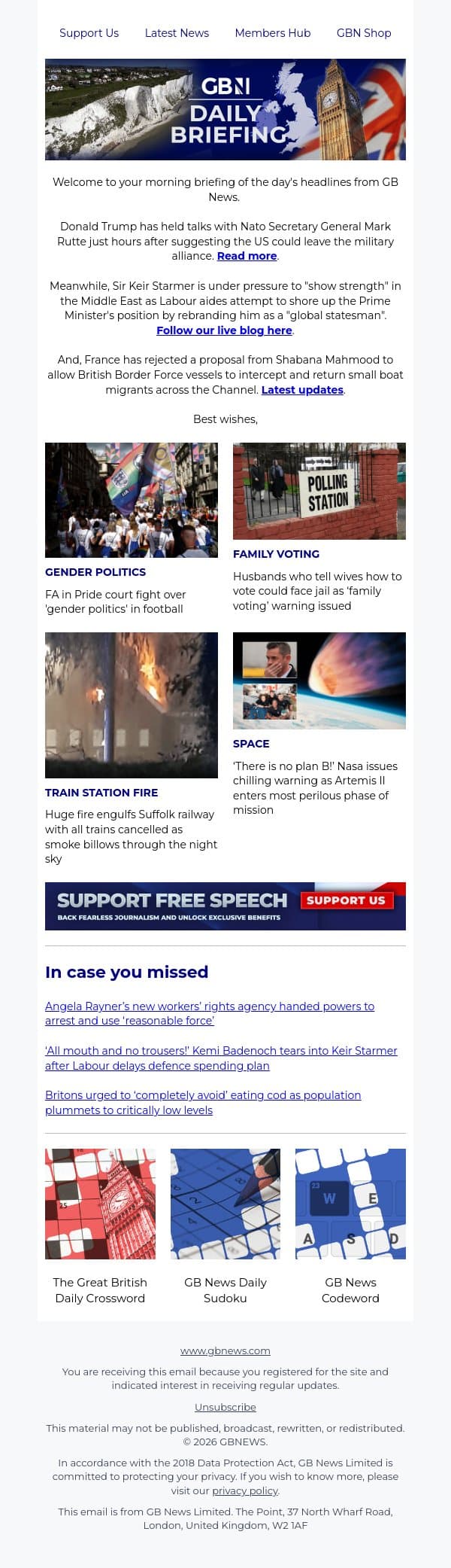 Donald Trump confronts Nato chief just moments after suggesting leaving alliance email from GB News screenshot