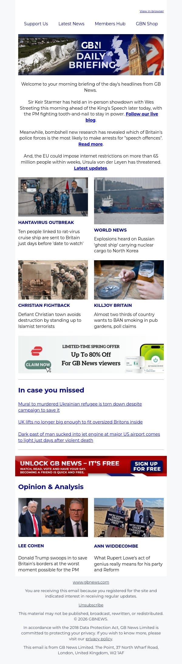 Keir Starmer holds face-to-face showdown with Wes Streeting as PM clings to power email from GB News screenshot