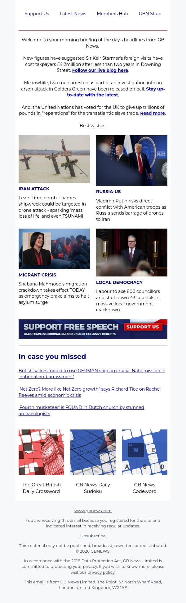 Financial cost of Keir Starmer's foreign trips on UK taxpayers revealed email from GB News screenshot