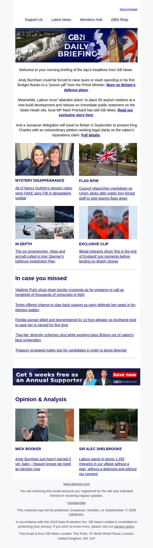 Burnham 'deliberately' handed £4.7bn Budget black hole email from GB News screenshot