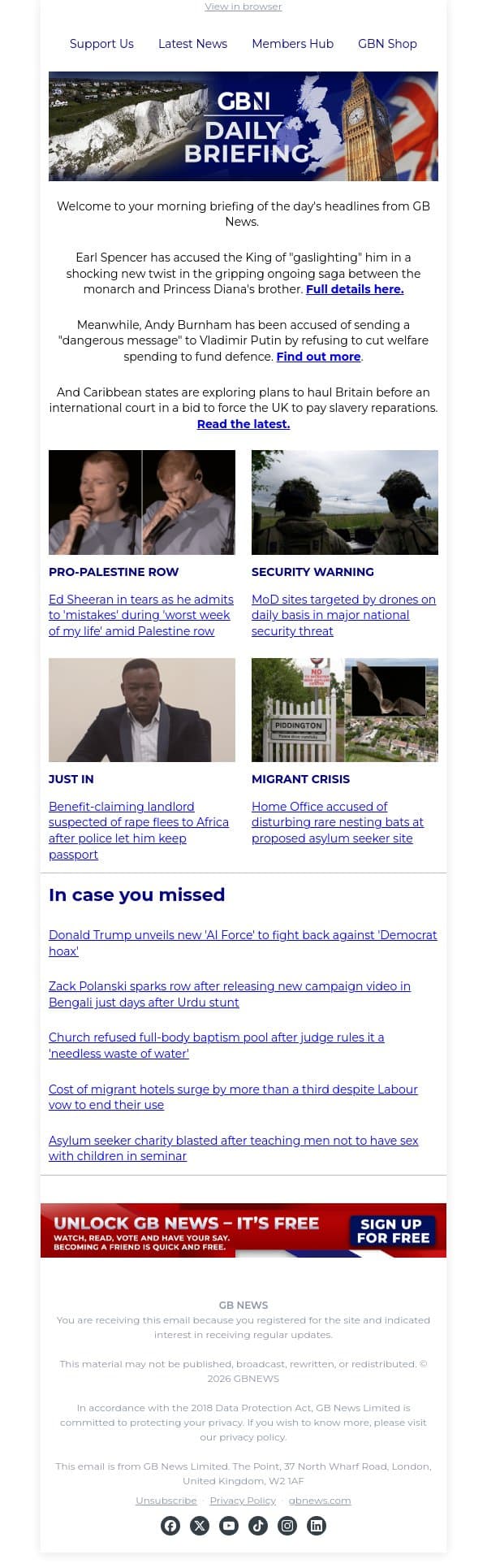 Andy Burnham accused of sending 'dangerous message' to Vladimir Putin with welfare decision email from GB News screenshot
