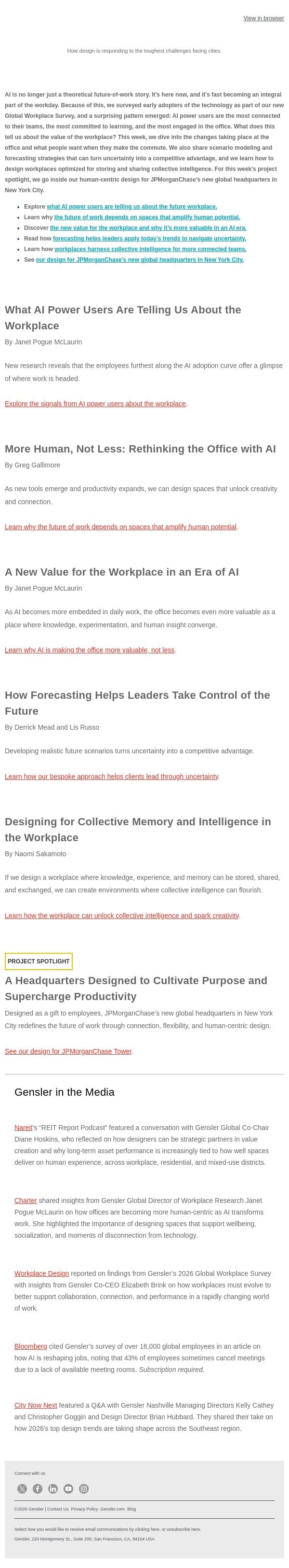 What AI Power Users Are Telling Us About the Workplace email from Gensler screenshot