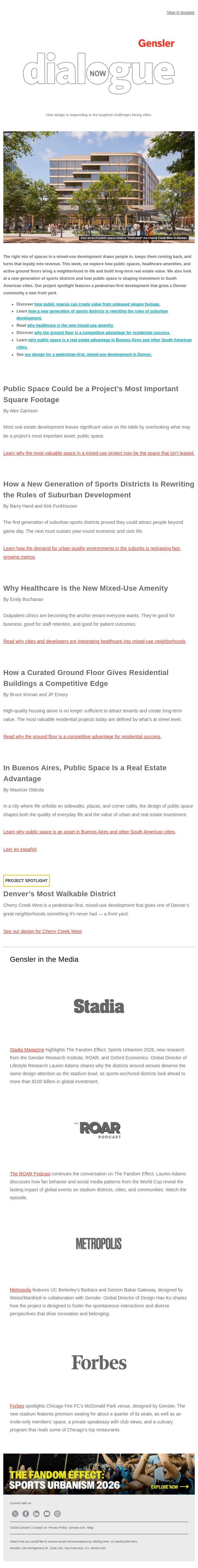 The Most Valuable Mix in Today’s Mixed-Use Districts email from Gensler screenshot