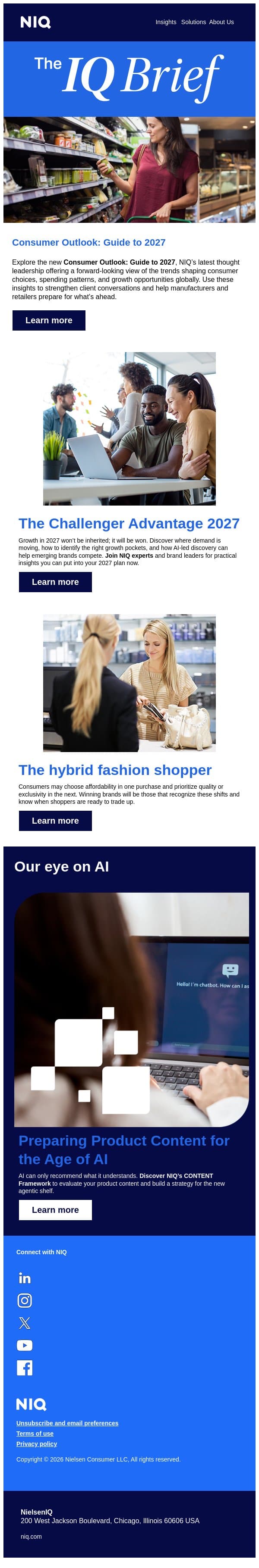 Discover NIQ’s latest report, Consumer Outlook: Guide to 2027. email from GfK screenshot