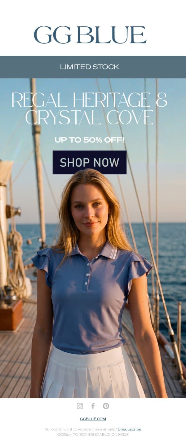 Up to 50% OFF on GGBlue Favorites! email from GGblue screenshot