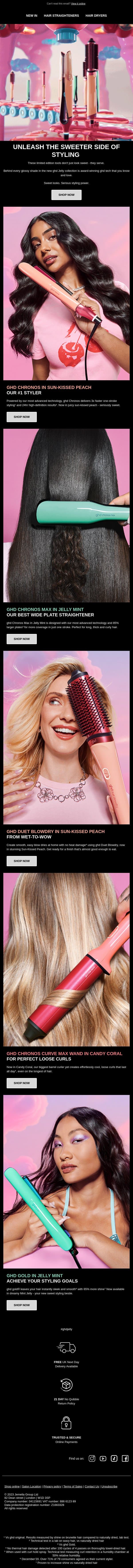 New ghd Jelly | Unleash your sweet side 🍭 email from GHD screenshot