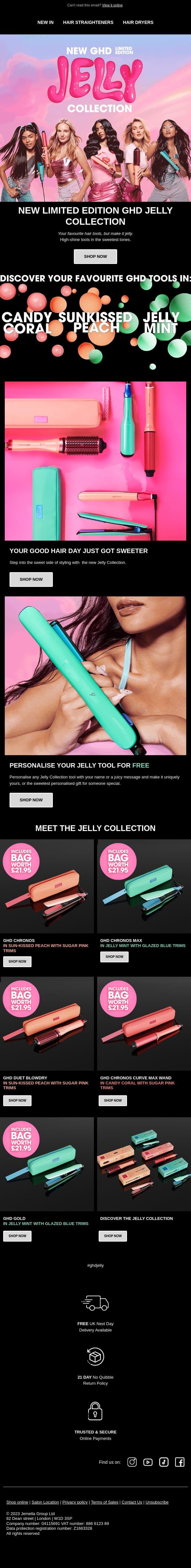 NEW: The limited edition ghd Jelly Collection just dropped email from GHD screenshot