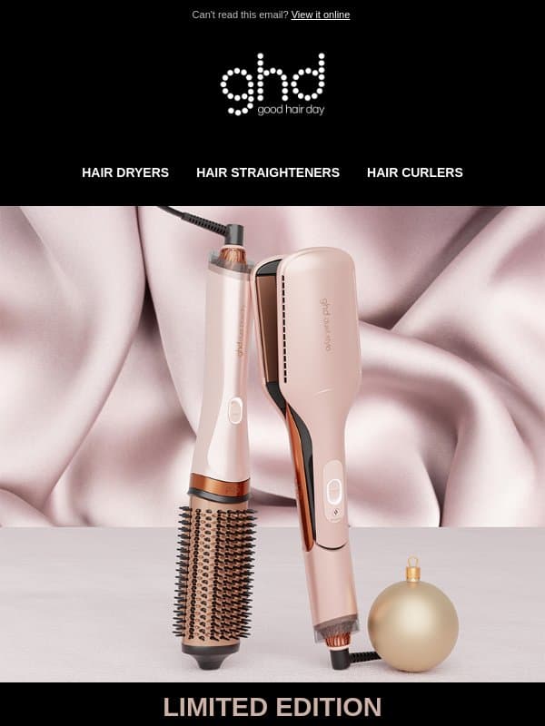 New & limited: Meet the Wet-to-Dry ghd tools 🖤 email from GHD