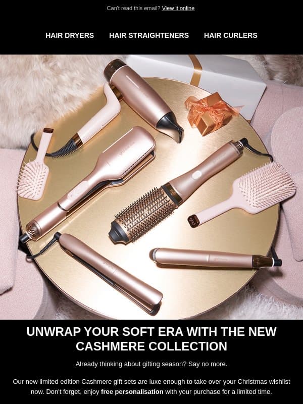 The NEW ghd Cashmere Collection is here ✨ email from GHD