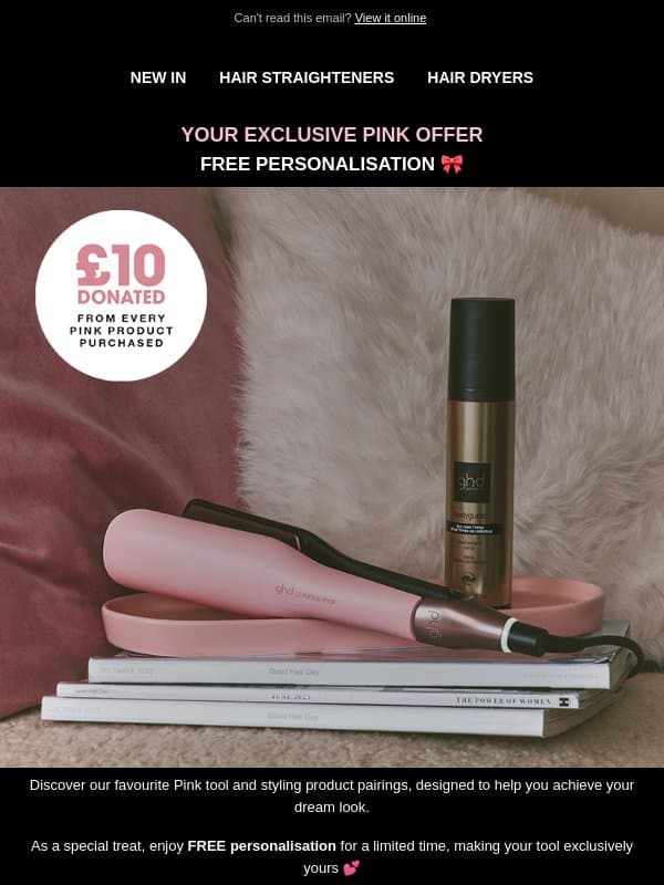 Run 🏃 Some Pink favourites have sold out already... email from GHD