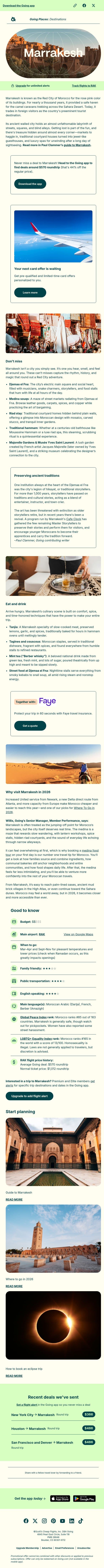 The North African city where storytelling is an art email from Going screenshot