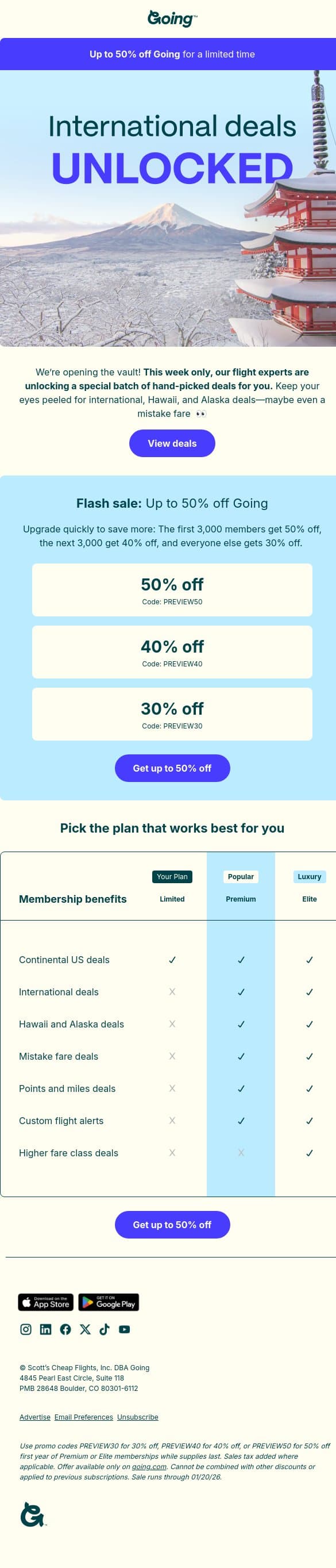 🤩 We’re giving you a taste of Premium email from Going screenshot
