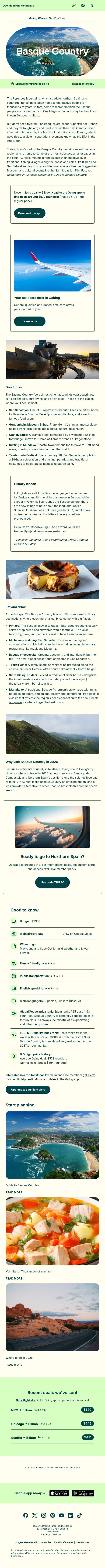 Introducing: Spain’s most delicious region email from Going screenshot