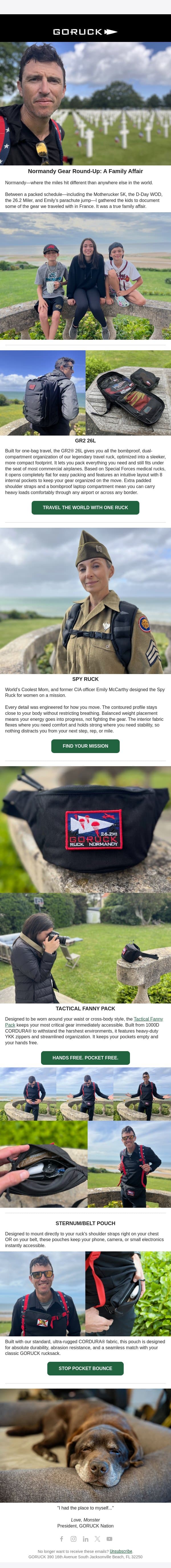 Normandy Gear Round-Up email from GoRuck screenshot
