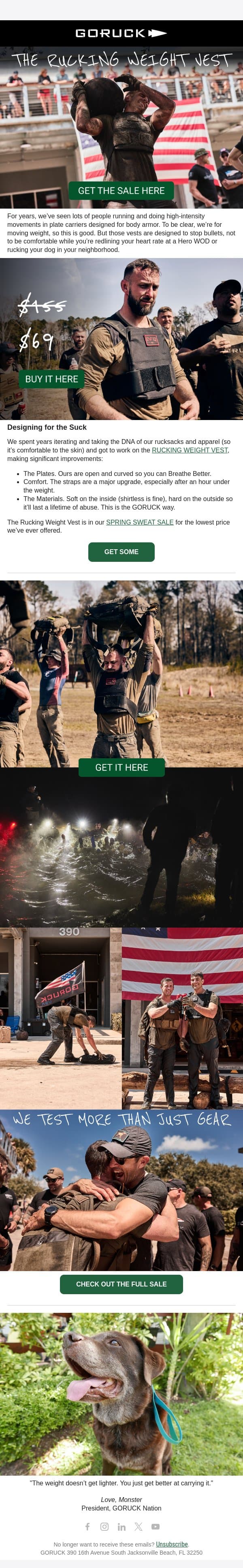 THE EVOLUTION OF THE BURDEN email from GoRuck screenshot