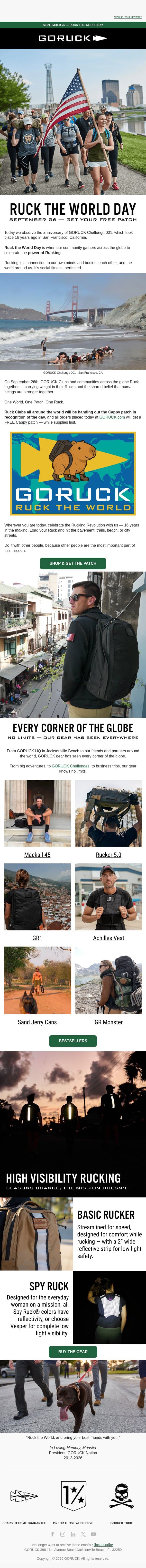 RUCK THE WORLD 🌎 email from GoRuck screenshot