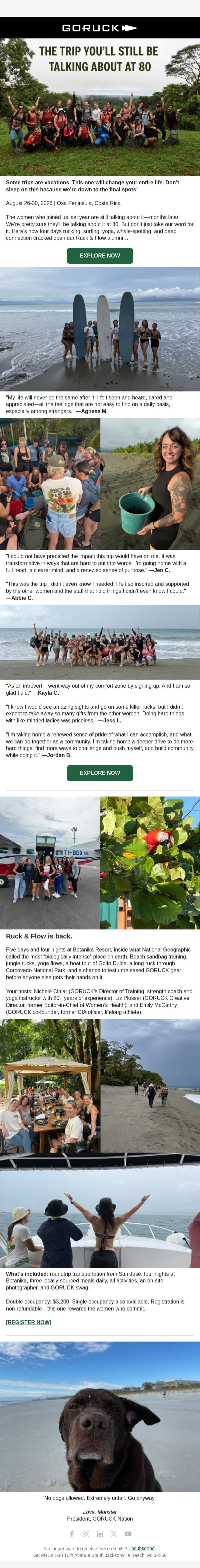 The trip you'll still be talking about at 80 email from GoRuck screenshot