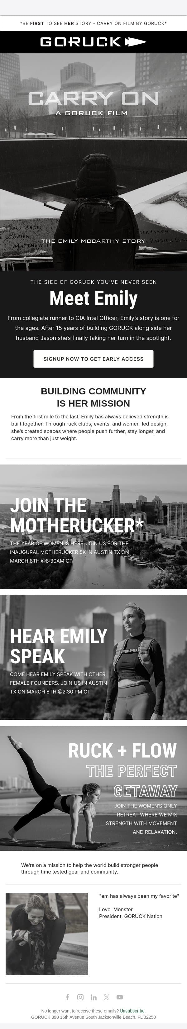 Be First to See The Film - Carry On email from GoRuck screenshot
