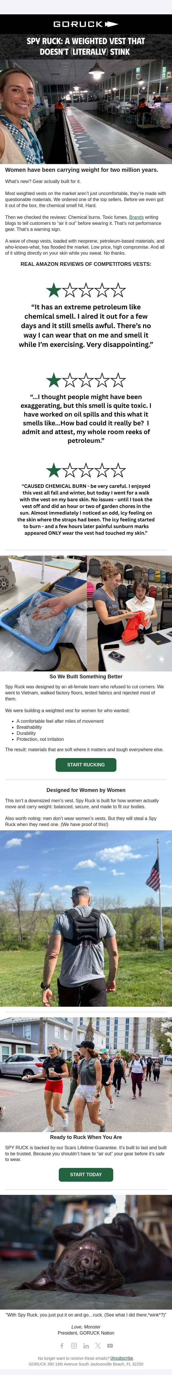 A Weighted Vest That Doesn't (Literally) Stink email from GoRuck screenshot