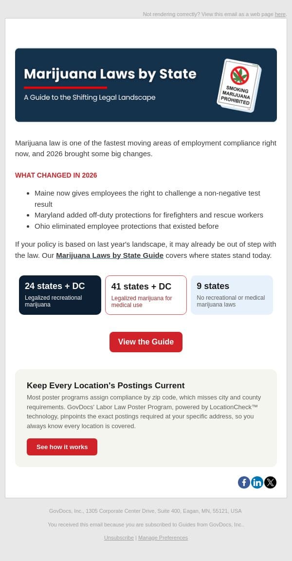 Is your marijuana policy already outdated? email from GovDocs screenshot