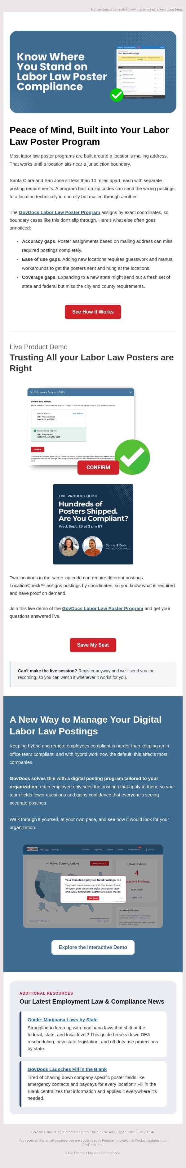 Know where you stand on labor law poster compliance email from GovDocs screenshot
