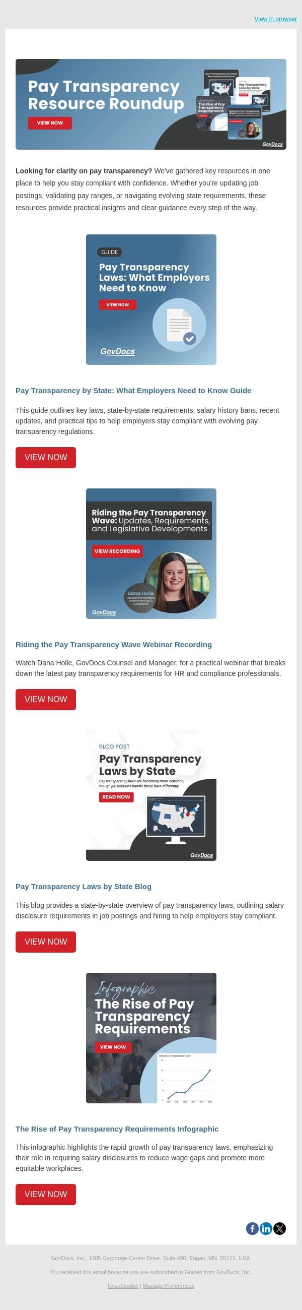 Gain Clarity on Pay Transparency with Our Resource Roundup! email from GovDocs screenshot
