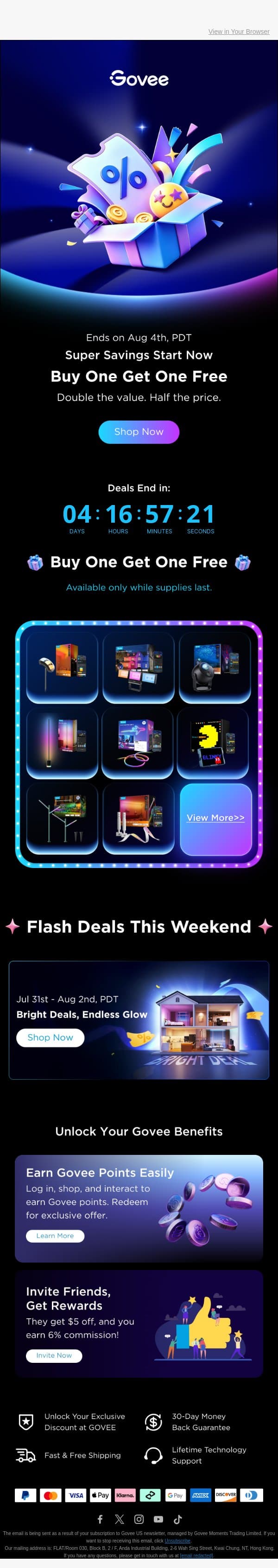 🌟 Double The Fun: Get An Extra Item FREE! email from Govee screenshot