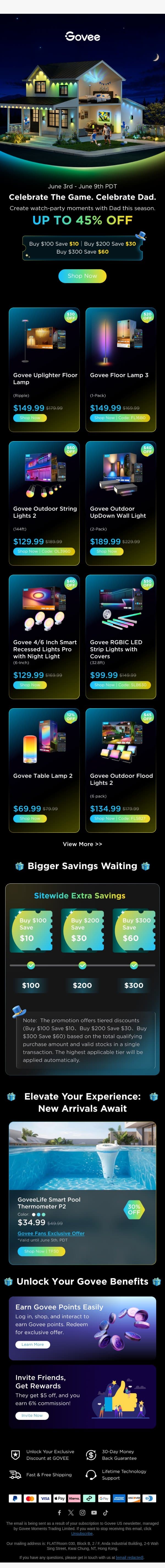 Get Ready for Father's Day & Craft Unforgettable Memories with Smart Lighting email from Govee screenshot