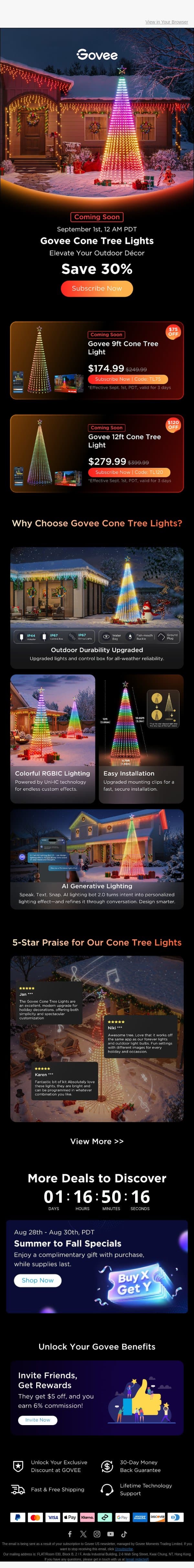 🎄Bestseller Just Got Bigger: Govee Cone Tree Lights Are Back email from Govee screenshot