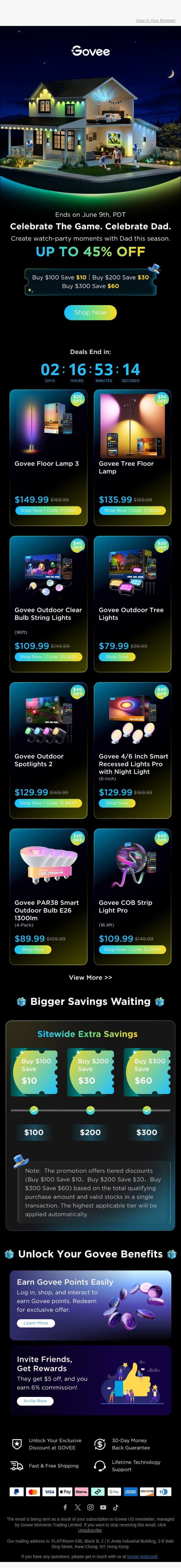 ⏰ Final Chance: Shop Father's Day Gifts Early with Smart Lighting Deals email from Govee screenshot