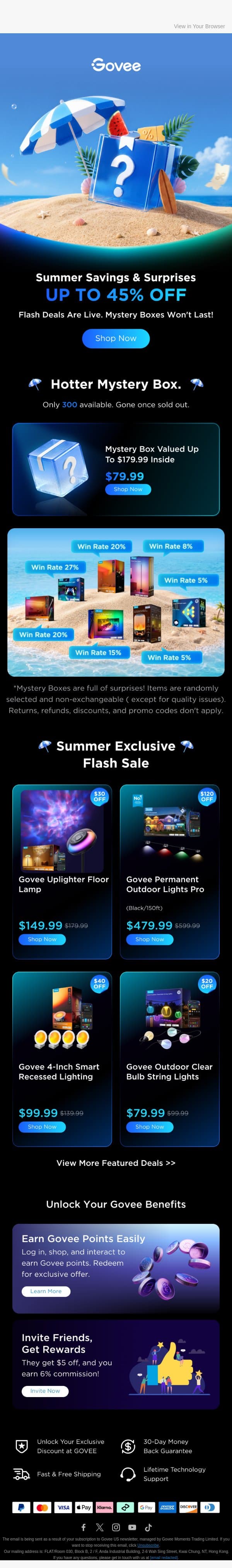 🍉 Summer Savings & Surprises Are Here email from Govee screenshot