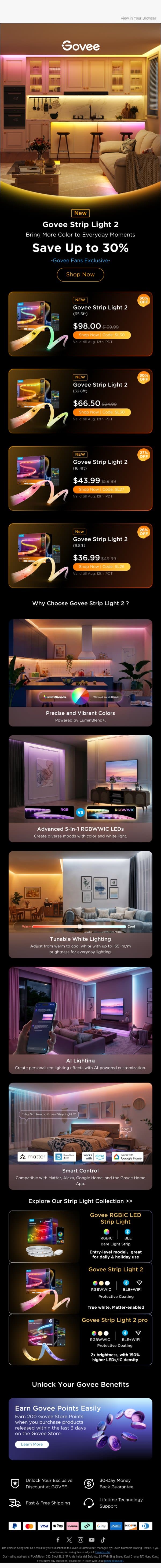 ✨ Meet the New Govee Strip Light with LuminBlend+ email from Govee screenshot